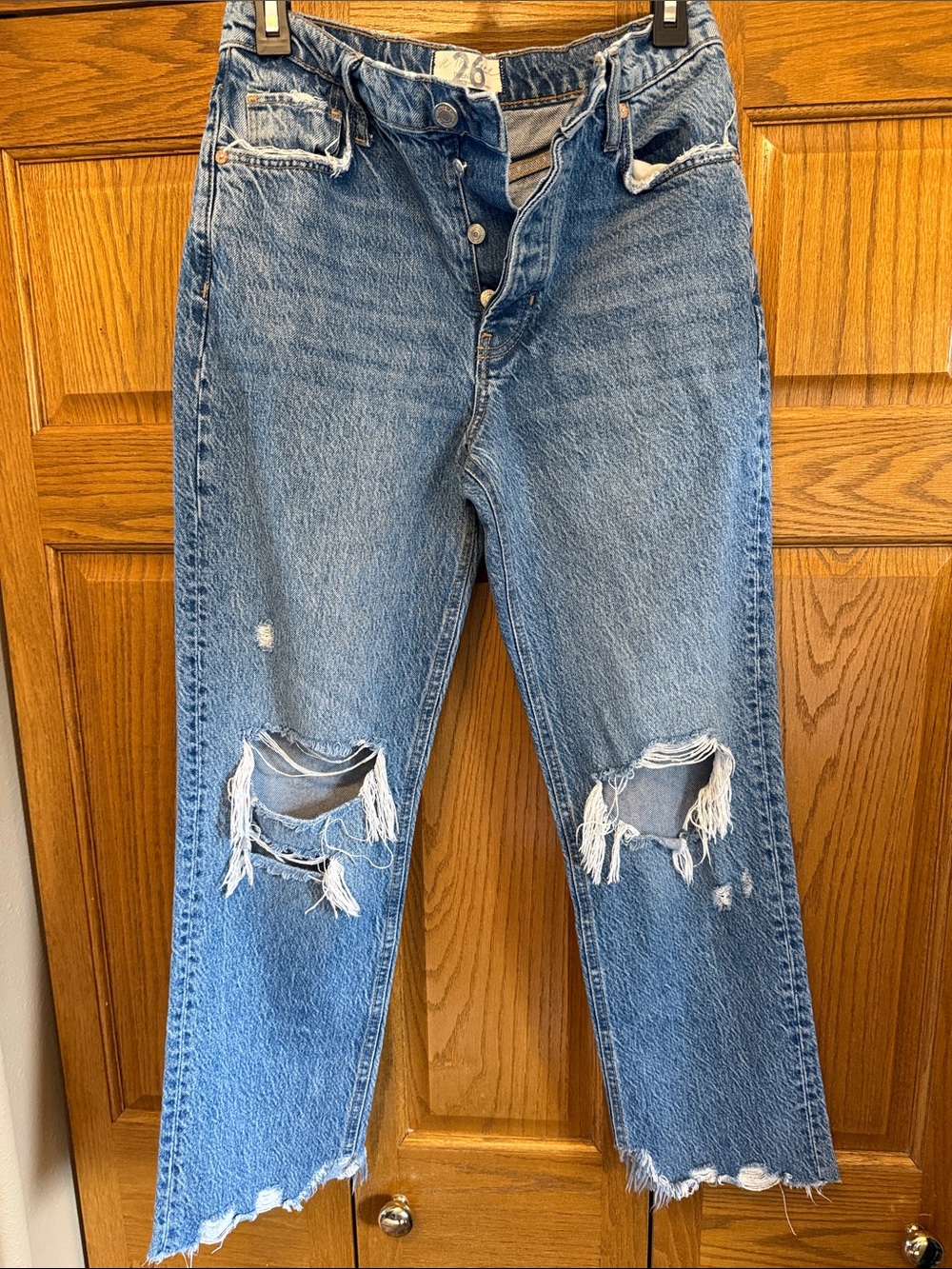 We The Free Distressed Blue Boyfriend Jeans